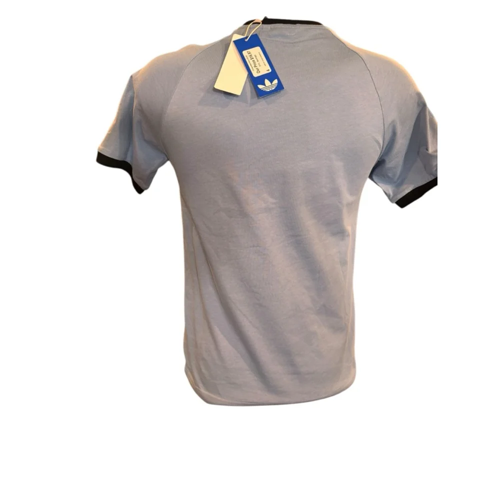 Men's Adidas Light Blue Black 3-Stripes Tee S j5